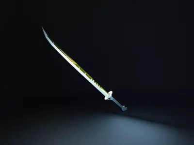 Sci-Fi Katana Sword Low-poly PBR Low-poly 3D model