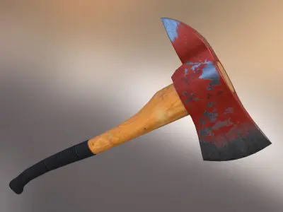 Fire Axe Low poly Low-poly 3D model