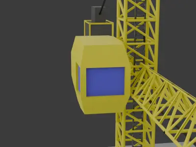 Realistic Tower Crane 3D Model with Detailed Components Free 3D model