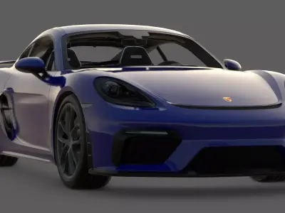 2020 Porsche 718 Cayman GT4 3D Model  Mid-Engine Track Weapon 3D model