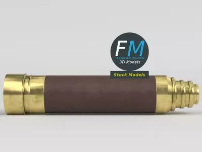 Collapsible Brass Spyglass Telescope 3D model