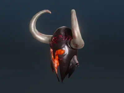 Darklord Helmet - Magical medieval helmet - Evil Low-poly 3D model