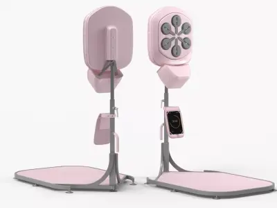 Floor Boxing Reflex Station Pink 3D model purchase