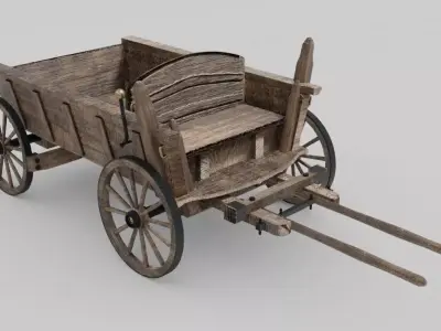 Wooden Wagon 3D model buy