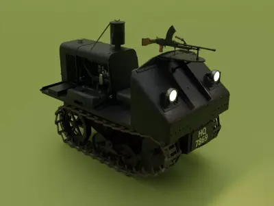 Vickers Carden Lloyd Utility Tractor Low-poly 3D model