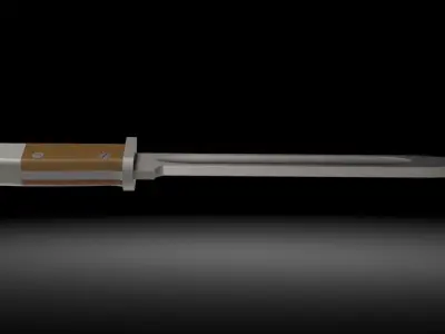 M1884 98 III Bayonet - Detailed 3D Model 3D model