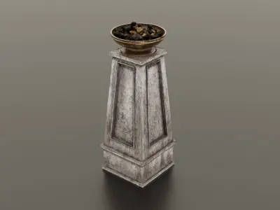 Fire column Low-poly 3D model