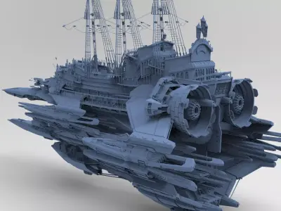 Sci-Fi Cargo ship 8  3D model