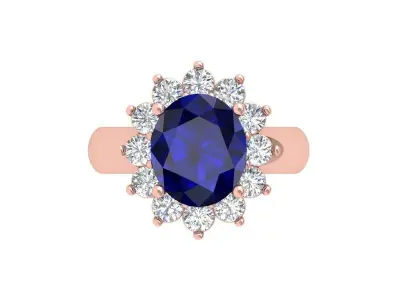 Oval Art Deco Ring 3D print model 13