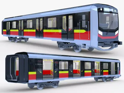 Warsaw metro locomotive 3D model