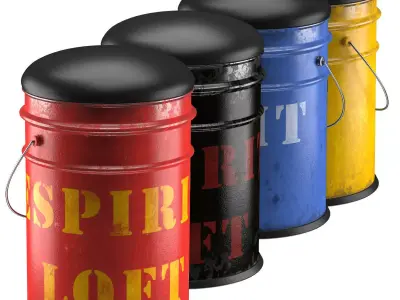 Pouffe-29-3 spirit loft tin cans 3D model