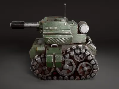 stylized tank Low-poly 3D model from CGTrader