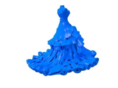 bridal gown -  bridal dress - Cartoon Bride 3D print model