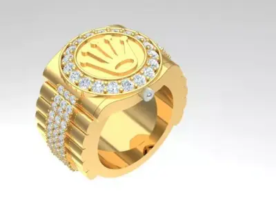Rolex-Men ringTop19mms9 Free 3D model