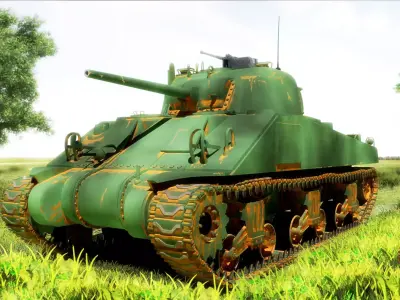 sherman M4 HP 3D model