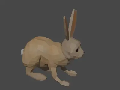 Bunny with animation Low-poly 3D model