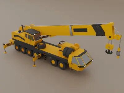 Mobile Crane Heavy Vehicle Low-poly 3D model