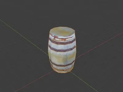 Low Poly Wooden Barrel Free low-poly 3D model purchase