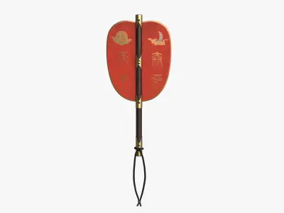 Japanese War Fan Gunbai Low-poly 3D model