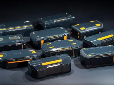 Ammunition Boxes Low-poly 3D model