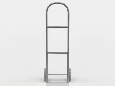 Trolley hand cart with wheels Low-poly 3D model