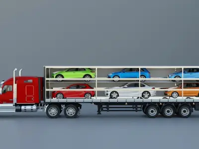 American truck Low-poly 3D model