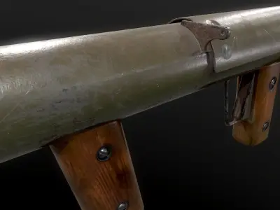  M1A1 Rocket Launcher ww2 usa Bazooka Low-poly 3D model