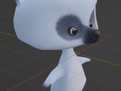 baby bear character Low-poly 3D model