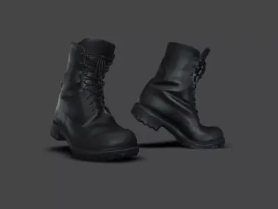 SHOE-003 Moonwalk Black Boots Low-poly 3D model