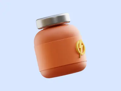 Supplement Gym Illustration Low-poly 3D model