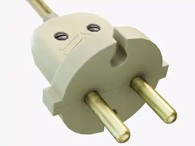 Electrical Plug Type C Old Low-poly 3D model