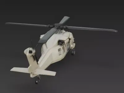 Realistic Military Utility Helicopter 3D Model Low-poly 3D model