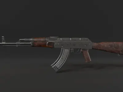 AKM 47 Mid poly 3D model 3D model