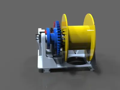 Anchor winch with free fall function Typ B 3D print model