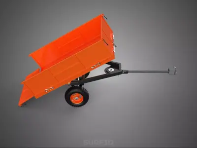 TRAILER DUMP TIP CONSTRUCTION BUILDING SITE MATERIAL TRANSPORT 2 3D model
