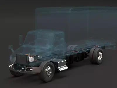 Full Electric Truck Chassis X-Ray 3D model