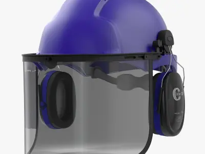 Safety Helmet 2 Blue 3D model