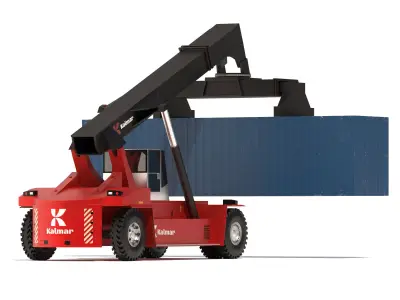 Real-Scale Reach Stacker  Low-Poly 3D Model Game Ready Low-poly 3D model