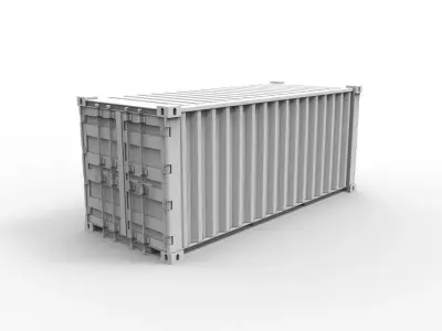 20 Foot ISO Shipping Container 3D model