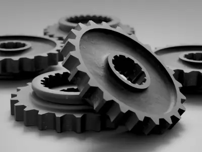Industrial Spur Gear with Internal Splines Free low-poly 3D model