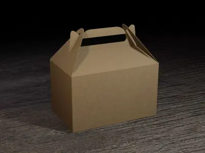 Brown Paper Gable Box 3D model