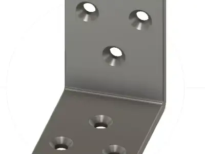 bracket 2 sides 3 holes 4cm 4cm 3 cm 3mm 3D model
