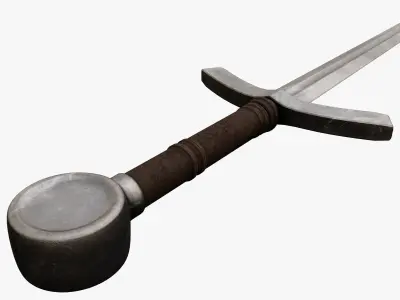 Medieval weapons Low-poly 3D model 13