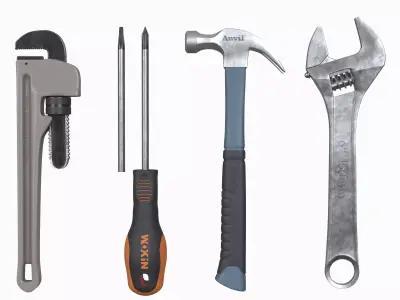 Tools Collection 3D model two wrenches 3D model