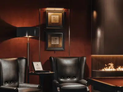 Vintage Dark Style Bar Interior Scene 3D model