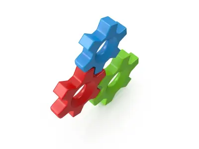 Gears Cartoon Low-poly 3D model