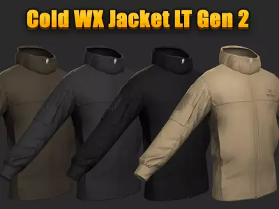 3D Model of Cold WX Jacket LT Gen 2 in 4 Colors Low-poly 3D model