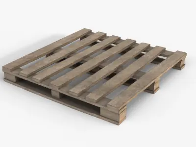 Wood Pallet Low-poly 3D model 3