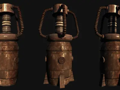 Scifi-Modern Industrial Cylinders Low-poly 3D model