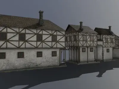 Medieval houses PACK Low-poly 3D model